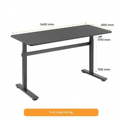 Reguleeritava kõrgusega laud UP UP Loki, must hind ja info | Arvutilauad, kirjutuslauad | kaup24.ee