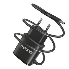 Бытовое зарядное устройство Dudao 2x USB, USB - Type C 12 Вт кабель черный (A2ProT черный) цена и информация | Зарядные устройства для телефонов | kaup24.ee