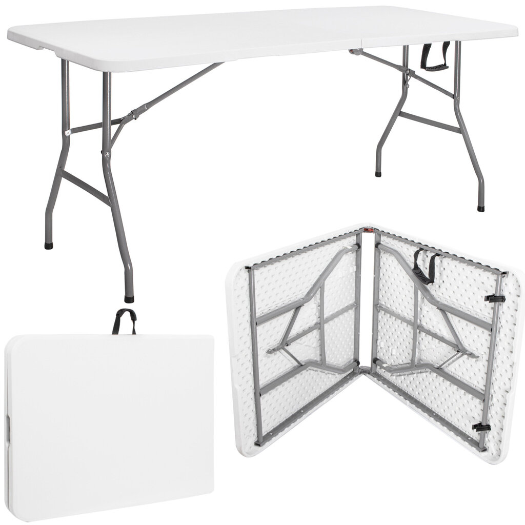 Kokkupandav laud Springos, 180x75 cm, valge hind ja info | Aialauad | kaup24.ee