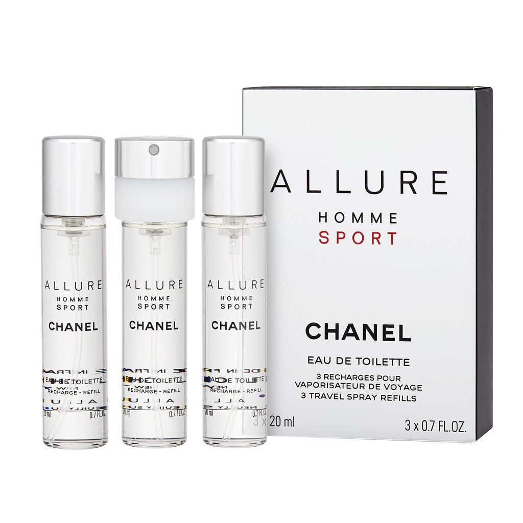 Tualettvesi Chanel Allure Sport EDT meestele 3 x 20 ml цена и информация | Meeste parfüümid | kaup24.ee