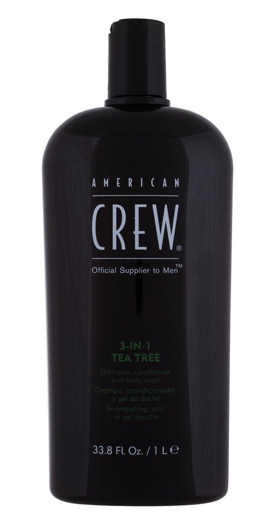 Juuste- ja kehašampoon meestele American Crew 3in1 Tea Tree, 1000 ml hind ja info | Šampoonid | kaup24.ee