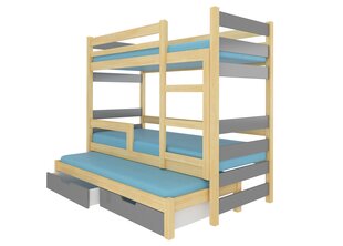 Кровать ADRK Furniture Karlo, коричневая/серая цена и информация | Детские кровати | kaup24.ee