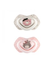 Sümmeetriline silikoonist lutt Canpol Babies Bonjour Paris, 6-18 kuud, 2 tk, 22/648, roosa hind ja info | Lutid | kaup24.ee