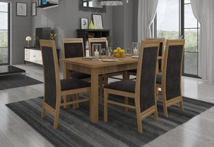 Обеденный гарнитур ADRK Furniture Rodos 7, коричневый цена и информация | Комплекты мебели для столовой | kaup24.ee