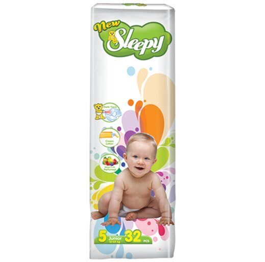 Mähkmed New Sleepy Junior-32 tk (suurus 5) 12-25 kg цена и информация | Mähkmed | kaup24.ee