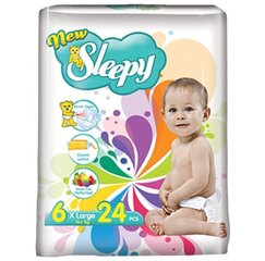 Подгузники New Sleepy X-large-24 шт (размер 6) 13+кг цена и информация | Пеленки | kaup24.ee