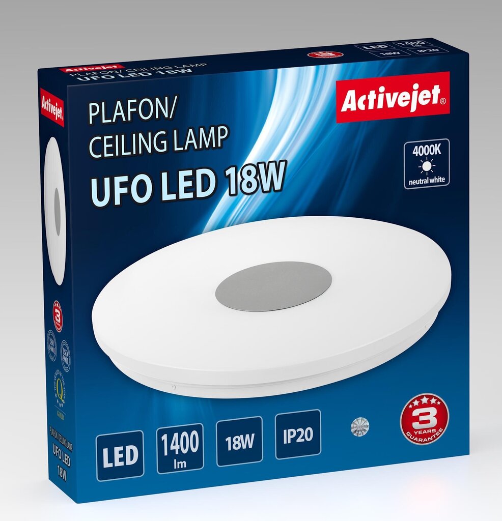 LED valgus Activejet AJE-UFO, 18W, valge hind ja info | Süvistatavad ja LED valgustid | kaup24.ee