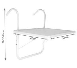 Подвесной балконный стол, белый цена и информация | Садовые столы, столики | kaup24.ee