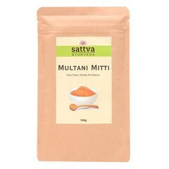 Fuleri jahvatatud puuder näomaski jaoks Multani Mitti, Sattva Ayurveda, 100g цена и информация | Маски для лица, патчи для глаз | kaup24.ee