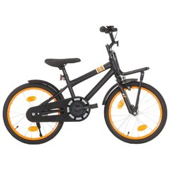 Laste jalgratas esipakiraamiga vidaXL, 18'', must ja oranž цена и информация | Велосипеды | kaup24.ee
