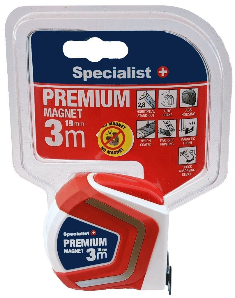 Mõõdulint Specialist+ Premium, 3 m x 19 mm hind ja info | Käsitööriistad | kaup24.ee