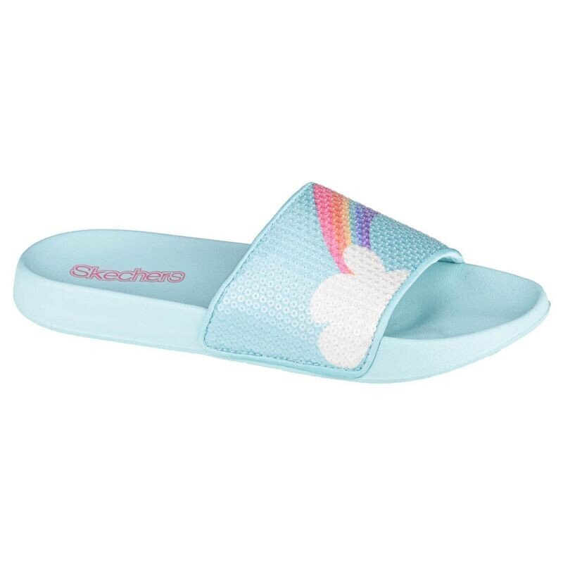 Naiste plätud Skechers Sunny Slides-Dreamy Steps Jr 86994L-LBMT, sinine hind ja info | Laste sussid ja plätud | kaup24.ee