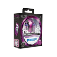 Автомобильная лампа PHILIPS  H4 12V 60/55 Вт, ColorVision, розовая, 2 шт в блистере цена и информация | Автомобильные лампочки | kaup24.ee