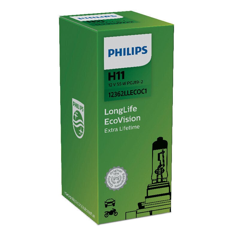 PHILIPS auto pirn H11 12V 55W PGJ19-2 LONG LIFE ECO 4X цена и информация | Autopirnid | kaup24.ee