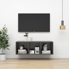 vidaXL Seinakinnitusega TV-kapp, läikiv hall, 37x37x107cm, MDP hind ja info | TV alused | kaup24.ee