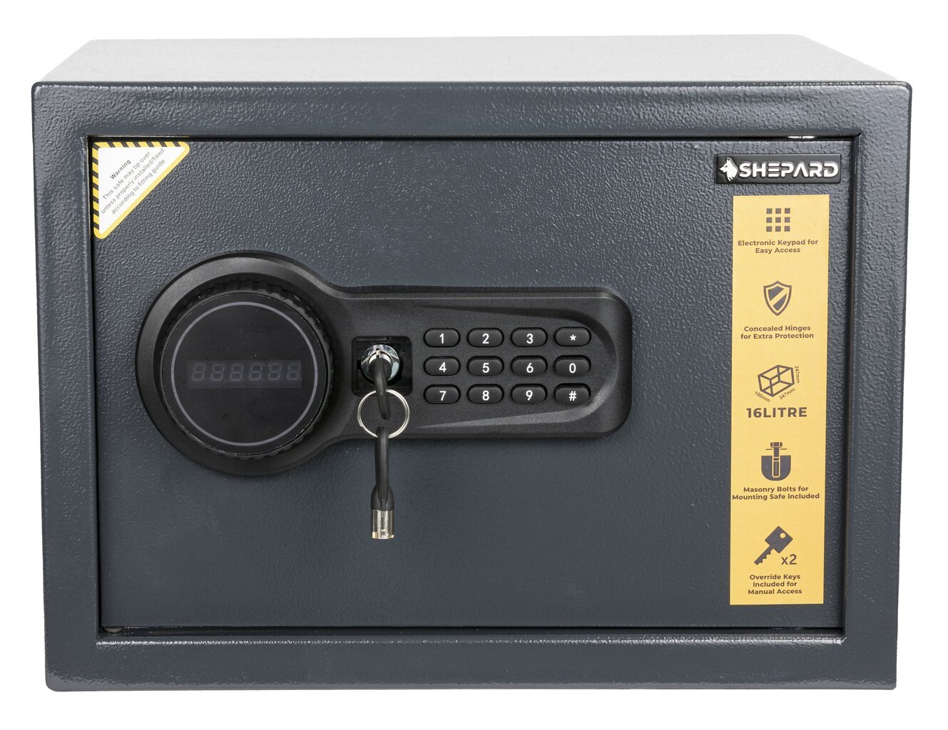 Elektroonilise luku ja LCD-ekraaniga seif Shepard Rex 25 hind ja info | Seifid | kaup24.ee