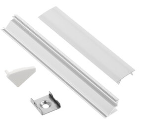 Alumiiniumprofiil LED-ribale Eurolight, nurga all, 1m, valge цена и информация | Светодиодные ленты | kaup24.ee