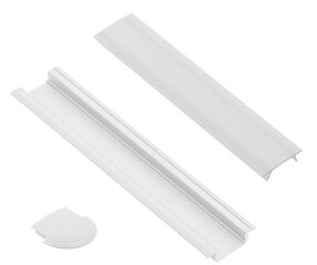 Алюминиевый профиль для светодиодной ленты Eurolight, фрезеруемый, 2м, белый цена и информация | Светодиодные ленты | kaup24.ee