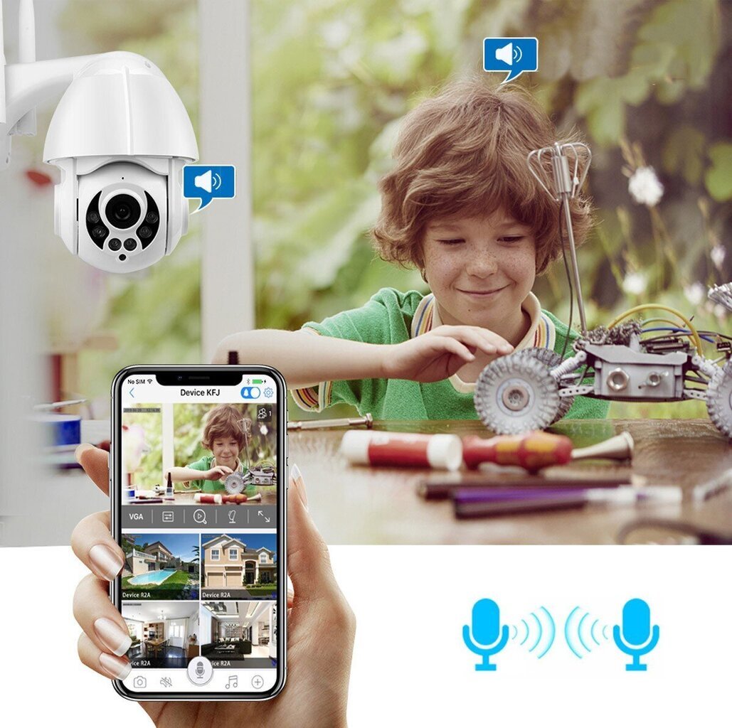 Valvekaamera IP Wifi Zoom 4X Full HD, pöörlev hind ja info | Valvekaamerad | kaup24.ee