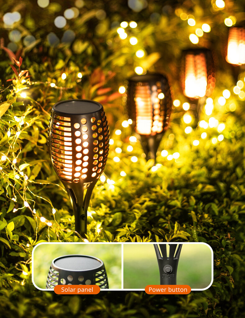 LED aiavalgus päikesepatareiga, TaoTronics TT-SL004 (2 tk) hind ja info | Aia- ja õuevalgustid | kaup24.ee