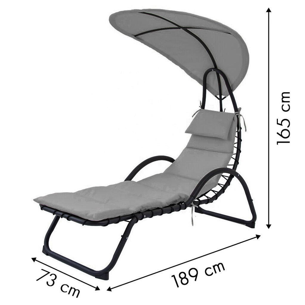 Suure ovaalse katusega aia lamamistool ModernHome hind ja info | Päevitustoolid | kaup24.ee