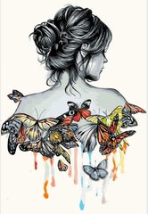Kартины по номерам "Девушка в бабочках" 40X60 G цена и информация | Живопись по номерам | kaup24.ee