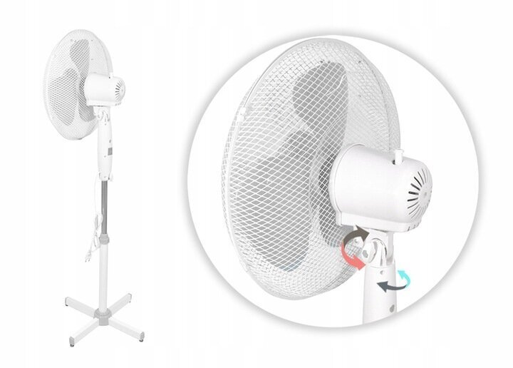 Ventilaator teleskoopalusega Esperanza HURRICANE 50 W white цена и информация | Ventilaatorid | kaup24.ee