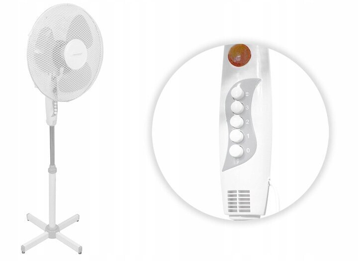 Ventilaator teleskoopalusega Esperanza HURRICANE 50 W white цена и информация | Ventilaatorid | kaup24.ee