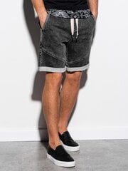 Meeste lühikesed teksapüksid Ombre W219, mustad цена и информация | Мужские шорты | kaup24.ee