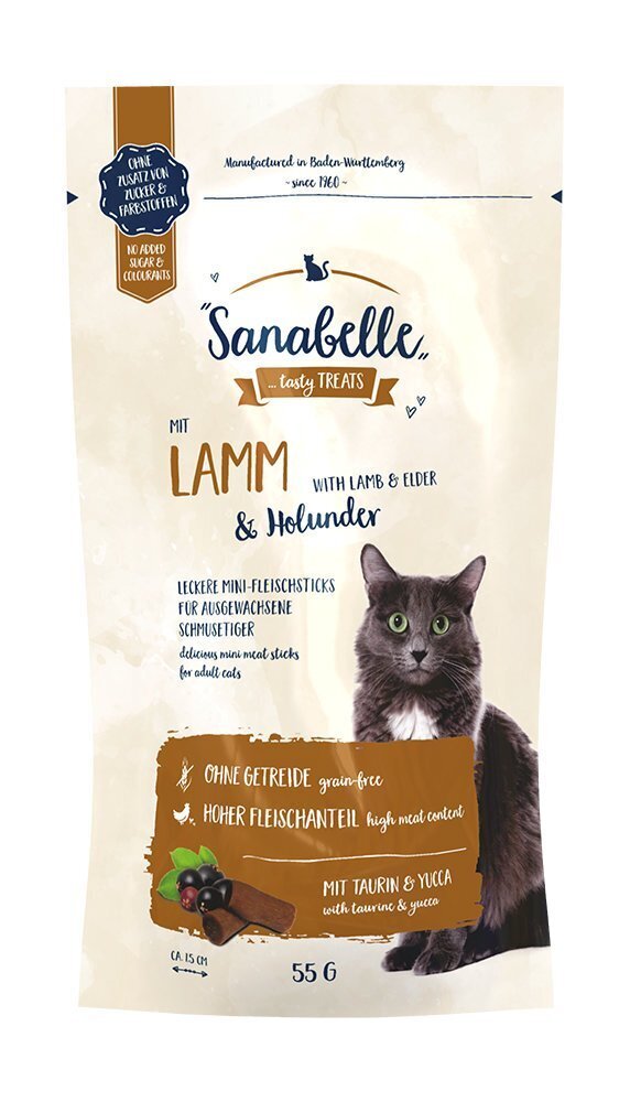 Sanabelle Adult Poultry + Snack Lamb täiskasvanud kassidele, 2 kg+ 55 g hind ja info | Kuivtoit kassidele | kaup24.ee