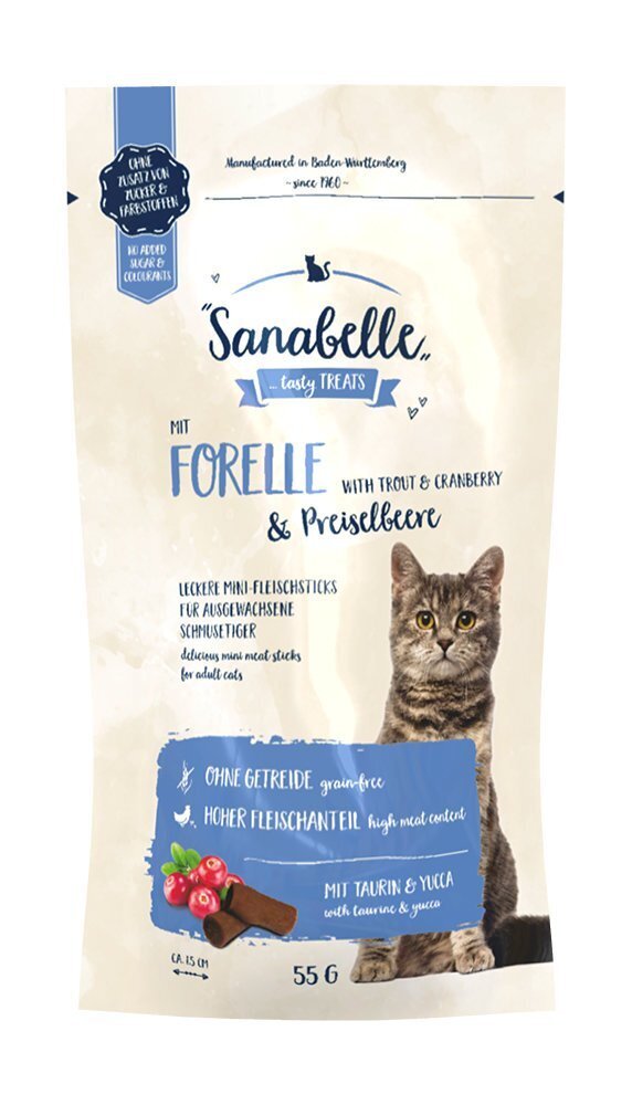 Kuivtoit kassidele Sanabelle Adult Geflugel 2kg+Snack Forelle 55g. hind ja info | Kuivtoit kassidele | kaup24.ee