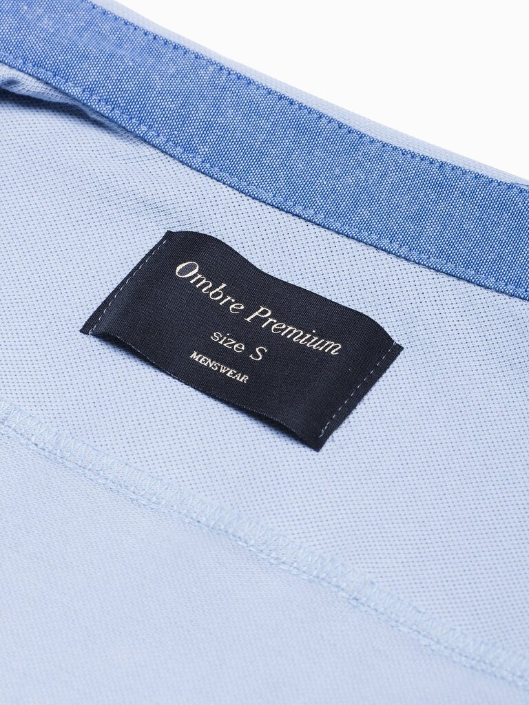 Meeste pikkade varrukatega särk Ombre K540 sinine hind ja info | Meeste särgid ja triiksärgid | kaup24.ee
