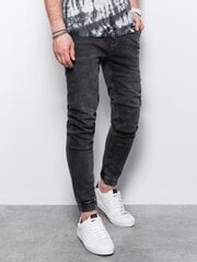 Meeste denim püksid Ombre P907 mustad цена и информация | Мужские брюки | kaup24.ee