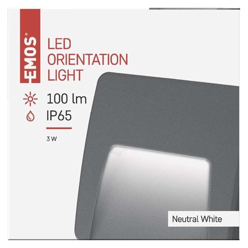Välisvalgusti EMOS ORIENT 3W 100LM 4000K IP65 kandiline hind ja info | Süvistatavad ja LED valgustid | kaup24.ee