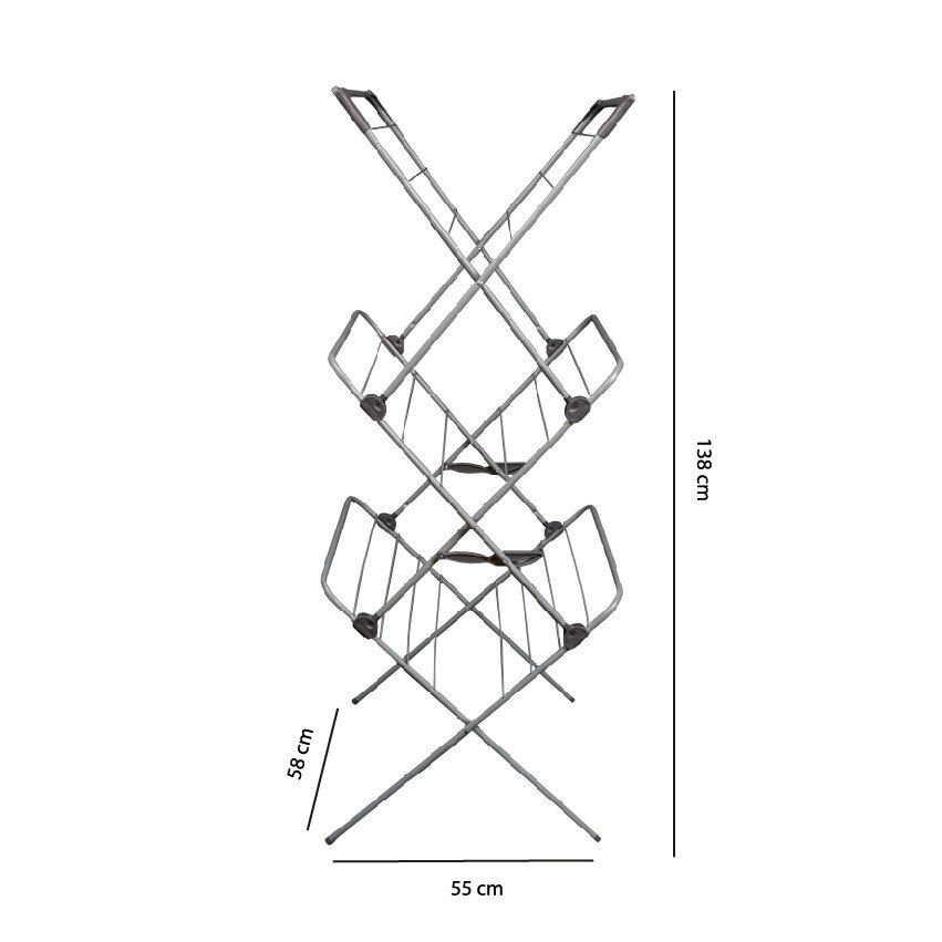 Vertikaalne pesu kuivatamise alus - 15 m ModernHome цена и информация | Pesukuivatusrestid ja aksessuaarid | kaup24.ee