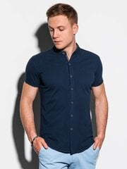 Рубашка с короткими рукавами К543 - темно-синяя цена и информация | Мужские рубашки | kaup24.ee