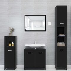 4-osaline vannitoamööbli komplekt vidaXL, must, puitlaastplaat цена и информация | Комплекты в ванную | kaup24.ee