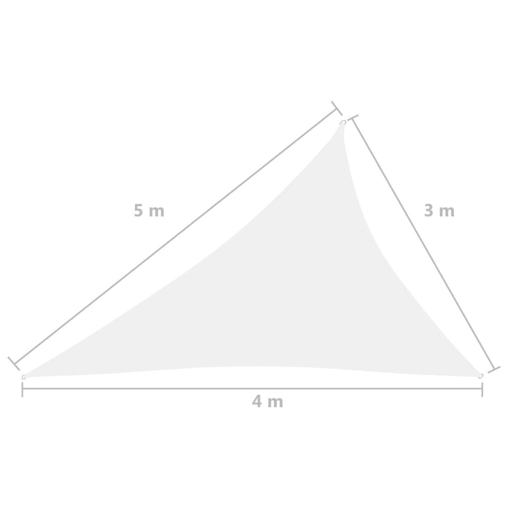 Päikesevisiir vidaXL, valge, 3 x 4 x 5m, oxford kangas, kolmnurkne hind ja info | Päikesevarjud, markiisid ja alused | kaup24.ee