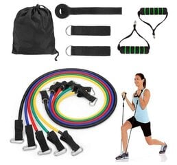 Набор эспандеров для фитнеса и спорта, многофункциональный, 5 резинок с ручками цена и информация | Тренировочные шины | kaup24.ee