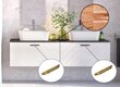 Kahekohaline vannitoakapp Besco Floo 160 koos Oak tööpinnaga, valge/kuldne hind ja info | Vannitoakapid | kaup24.ee