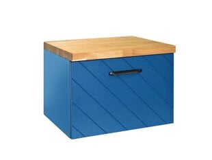 Vannitoakapp Besco Floo 60 koos Oak tööpinnaga, sinine/must цена и информация | Шкафчики для ванной | kaup24.ee