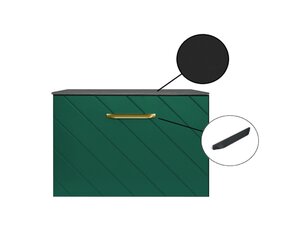 Шкафчик для ванной Besco Floo 80 с Slim black столешницей, зеленый/черный цена и информация | Шкафчики для ванной | kaup24.ee