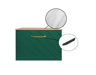 Vannitoakapp Besco Floo 60 koos Slim marble tööpinnaga, roheline/must цена и информация | Шкафчики для ванной | kaup24.ee