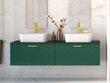 Vannitoakapp Besco Floo 120 koos Slim marble tööpinnaga, roheline/must цена и информация | Vannitoakapid | kaup24.ee