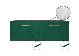 Vannitoakapp Besco Floo 120 koos Slim marble tööpinnaga, roheline/must hind ja info | Vannitoakapid | kaup24.ee