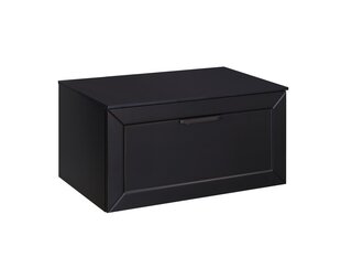 Двойной шкафчик для ванной Besco Dexa 120 с Slim black столешницей и черными ручками, белый цена и информация | Шкафчики для ванной | kaup24.ee