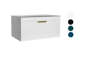 Шкафчик для ванной Besco Dexa 60 со столешницей Slim marble и золотой ручкой, белый цена и информация | Шкафчики для ванной | kaup24.ee