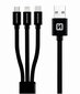 Swissten Textile Universal 3in1 USB-C / Lightning Data MFI / MircoUSB Cable 1.2m Black hind ja info | Kaablid ja juhtmed | kaup24.ee