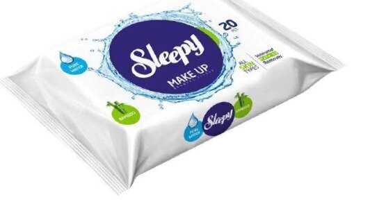Niisked salvrätikud kosmeetika eemaldamiseks Sleepy Make-up 20 hind ja info | Näopuhastusvahendid | kaup24.ee