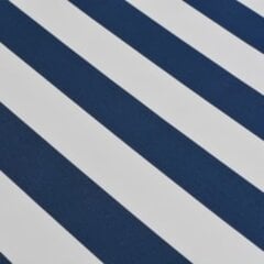 Kokkupandav varikatus käsitsi kasutatav vidaXL, 600 cm, sinine/valge цена и информация | Зонты, маркизы, стойки | kaup24.ee